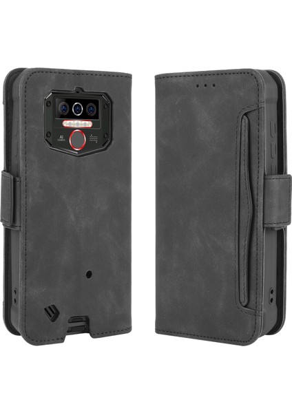 Oukitel Wp5 ile Uyumlu Kickstand Koruyucu, Kredi Kartı Tutacağı Pu Deri Darbeye Dayanıklı Telefon Kılıfı (Yurt Dışından)