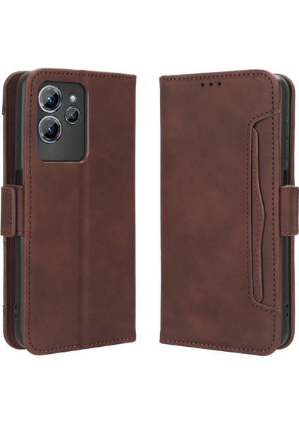 Oukitel C32 ile Uyumlu Kickstand Koruyucu, Kredi Kartı Tutacağı Pu Deri Darbeye Dayanıklı Telefon Kılıfı (Yurt Dışından)