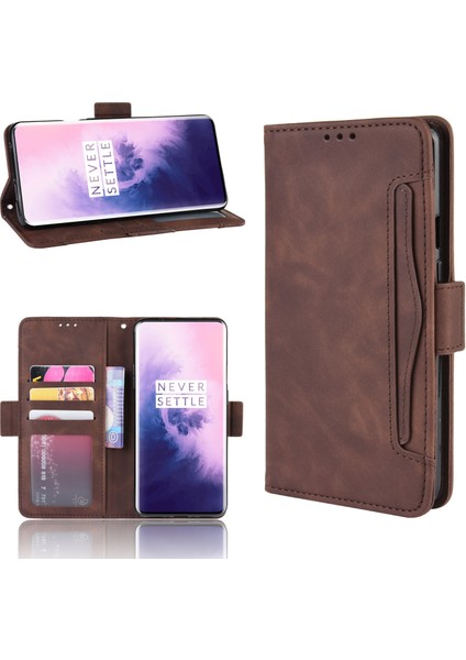 Oneplus 7 Pro ile Uyumlu Kickstand Koruyucu, Kredi Kartı Tutacağı Pu Deri Darbeye Dayanıklı Telefon Kılıfı (Yurt Dışından) fırsatları