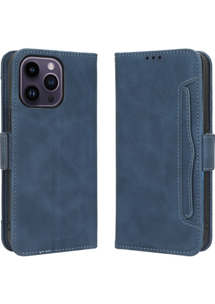 iPhone 14 Pro ile Uyumlu Kickstand Koruyucu, Kredi Kartı Tutacağı Pu Deri Darbeye Dayanıklı Telefon Kılıfı (Yurt Dışından)