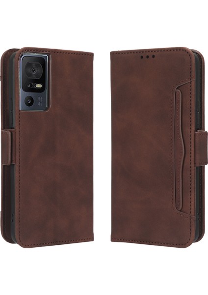 Tcl 40 Se ile Uyumlu Kickstand Koruyucu, Kredi Kartı Tutacağı Pu Deri Darbeye Dayanıklı Telefon Kılıfı (Yurt Dışından)