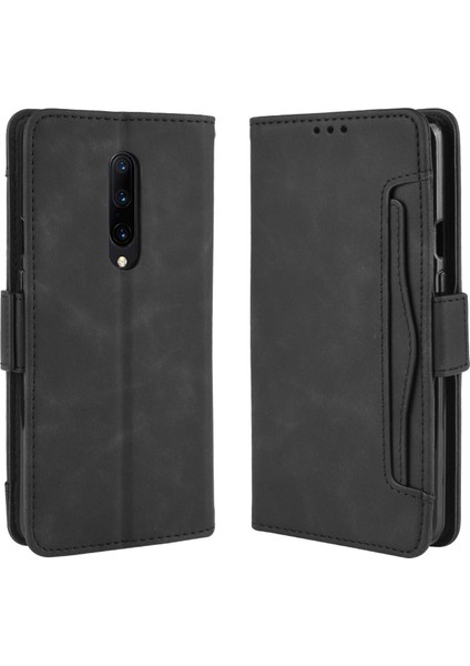 Oneplus 7 Pro ile Uyumlu Kickstand Koruyucu, Kredi Kartı Tutacağı Pu Deri Darbeye Dayanıklı Telefon Kılıfı (Yurt Dışından)