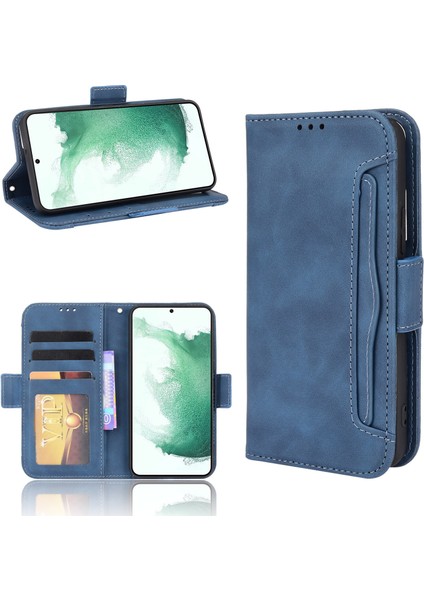 Samsung Galaxy S22 Plus ile Uyumlu Kickstand Koruyucu, Kredi Kartı Tutacağı Pu Deri Darbeye Dayanıklı Telefon Kılıfı (Yurt Dışından)