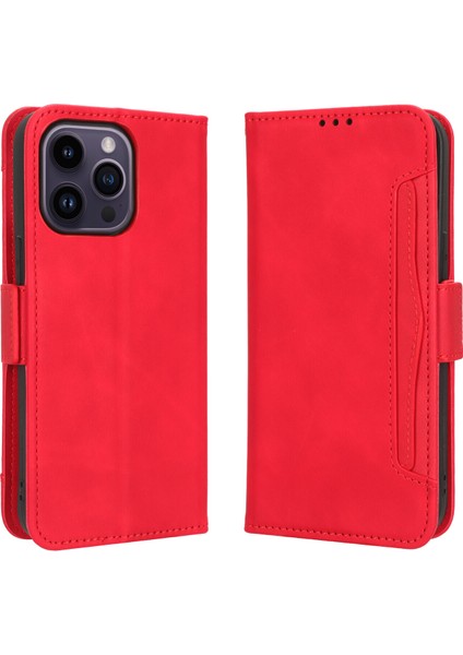 iPhone 14 Pro ile Uyumlu Kickstand Koruyucu, Kredi Kartı Tutacağı Pu Deri Darbeye Dayanıklı Telefon Kılıfı (Yurt Dışından)