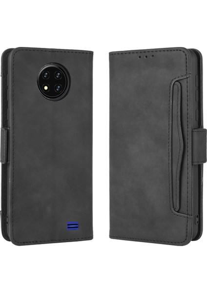 Oukitel C19 ile Uyumlu Kickstand Koruyucu, Kredi Kartı Tutacağı Pu Deri Darbeye Dayanıklı Telefon Kılıfı (Yurt Dışından)