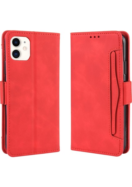 iPhone 11 ile Uyumlu Kickstand Koruyucu, Kredi Kartı Tutacağı Pu Deri Darbeye Dayanıklı Telefon Kılıfı (Yurt Dışından)