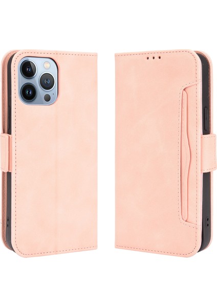 iPhone 14 Pro Max ile Uyumlu Kickstand Koruyucu, Kredi Kartı Tutacağı Pu Deri Darbeye Dayanıklı Telefon Kılıfı (Yurt Dışından)