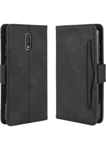 Nokia 2.3 ile Uyumlu Kickstand Koruyucu, Kredi Kartı Tutacağı Pu Deri Darbeye Dayanıklı Telefon Kılıfı (Yurt Dışından)