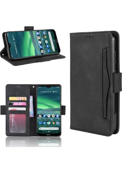 Nokia 2.3 ile Uyumlu Kickstand Koruyucu, Kredi Kartı Tutacağı Pu Deri Darbeye Dayanıklı Telefon Kılıfı (Yurt Dışından) fırsatları