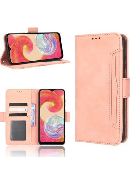 Samsung Galaxy A04E ile Uyumlu Kickstand Koruyucu, Kredi Kartı Tutacağı Pu Deri Darbeye Dayanıklı Telefon Kılıfı (Yurt Dışından)