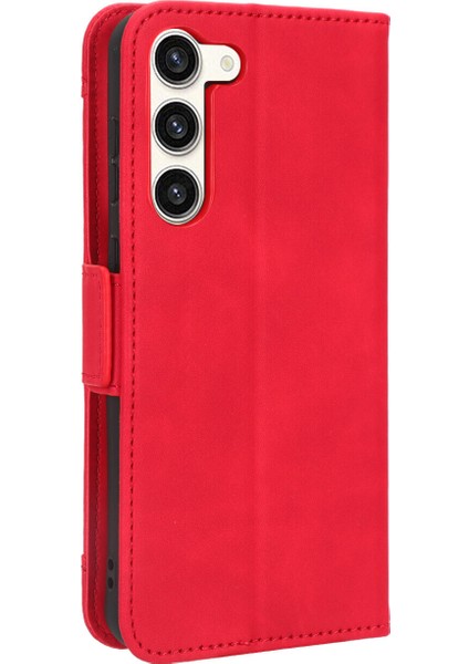 Samsung Galaxy S23 Plus ile Uyumlu Kickstand Koruyucu, Kredi Kartı Tutacağı Pu Deri Darbeye Dayanıklı Telefon Kılıfı (Yurt Dışından)