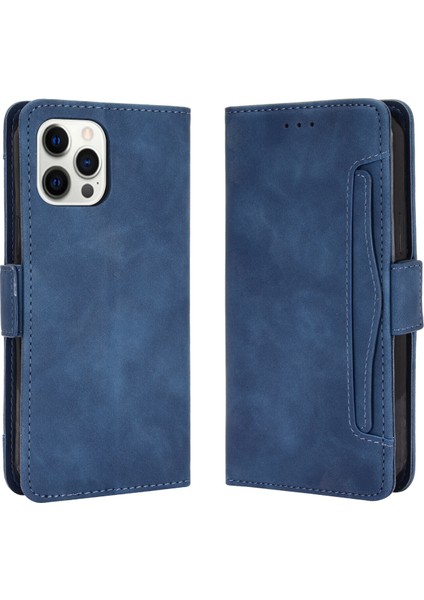 iPhone 12 Pro Max ile Uyumlu Kickstand Koruyucu, Kredi Kartı Tutacağı Pu Deri Darbeye Dayanıklı Telefon Kılıfı (Yurt Dışından)
