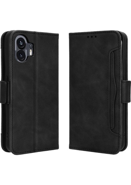 Nothing Phone 2 ile Uyumlu Kickstand Koruyucu, Kredi Kartı Tutacağı Pu Deri Darbeye Dayanıklı Telefon Kılıfı (Yurt Dışından)
