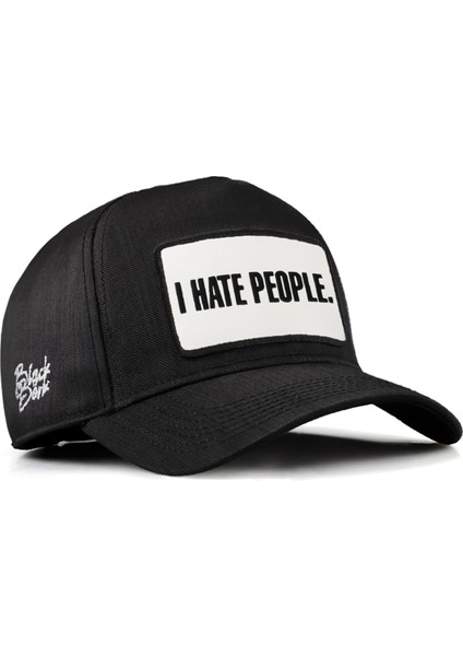 V2 Baseball I Hate People - 1 Kod Logolu Unisex Siyah Cordura Kumaş Şapka (Cap)
