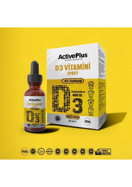 Active Plus Vitamin D3 400IU (130 Puff)