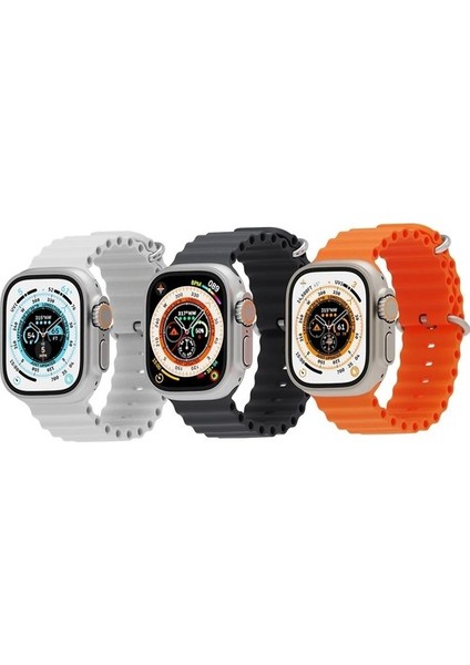 Watch 9 Ultra Max 2.08 Ekran 49MM Watch 8 Kasa Çift Kordonlu Kablosuz Şarj Kordon Kitlemeli