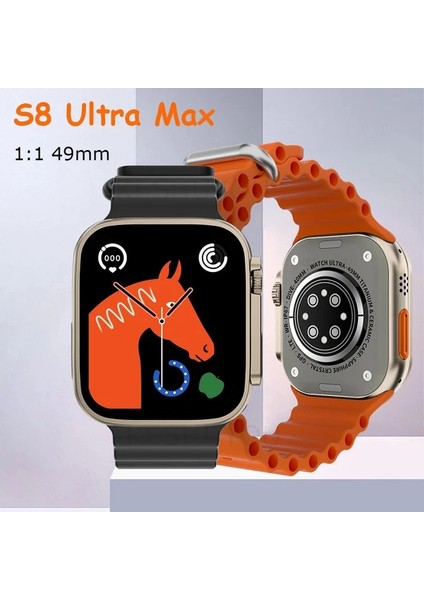 Watch 9 Ultra Max 2.08 Ekran 49MM Watch 8 Kasa Çift Kordonlu Kablosuz Şarj Kordon Kitlemeli