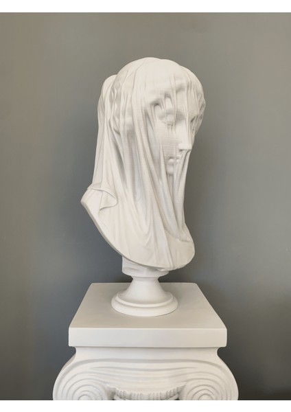 Büyük Duvaklı Gelin Tüllü Kadın Büst Heykel modelleri