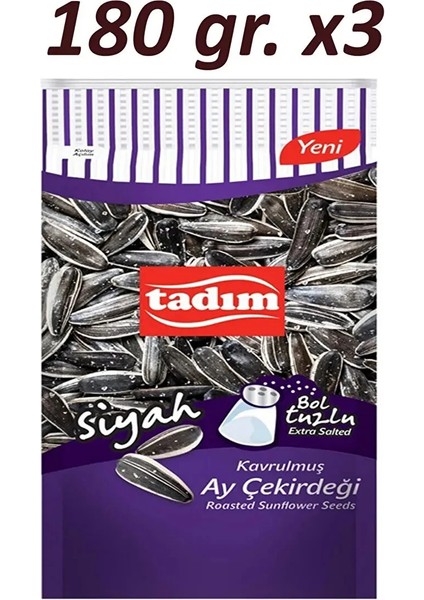 Siyah Ay Çekirdeği Bol Tuzlu 180 gr x 3 Adet