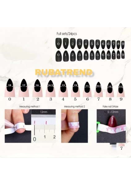 Kalıcı Nail Art Pembe T French Düz Model Takma Tırnak Seti