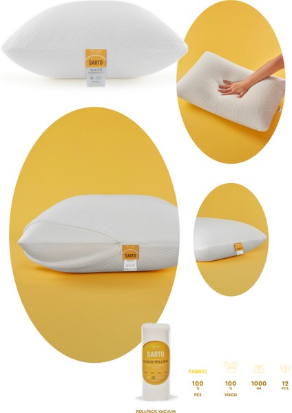 Visco Yastık Ortopedik Medikal 40X60X15 Roll Pack modelleri