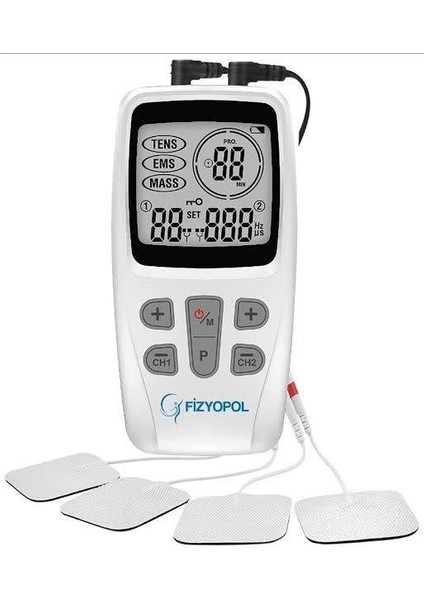 Fizyopol 2 Kanallı Dijital Tens Ems Masaj Cihazı, 22 Program