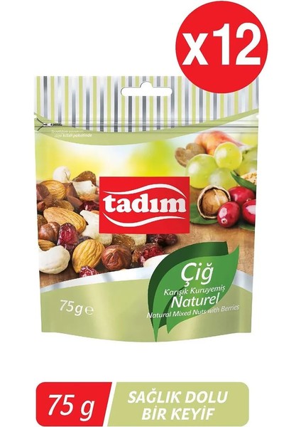 Karışık Kuruyemiş Çiğ Naturel 75 gr x 12 Adet