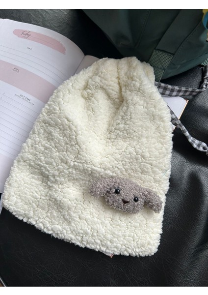 Sevimli Peluş Pötikareli Astarlı,büzgülü,ipli,düzenleyici Kese,makyaj Çantası