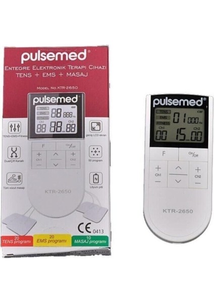 Entegre Elektronik Terapi Cihazı Tens + Ems + Masaj ( Şarj Edilebilir ) Ktr 2650 modelleri