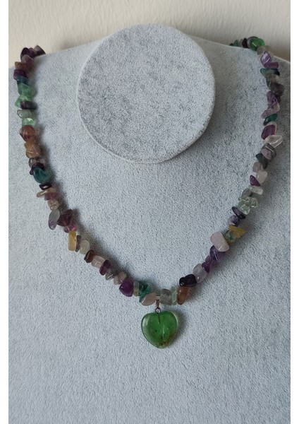 Florit Kalp Kırıktaş Doğaltaş Kolye