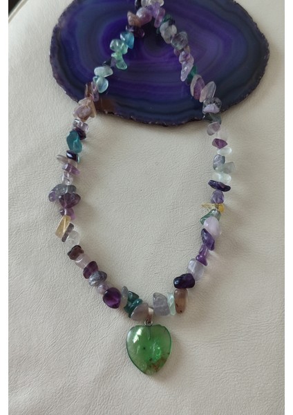 Florit Kalp Kırıktaş Doğaltaş Kolye fiyatları