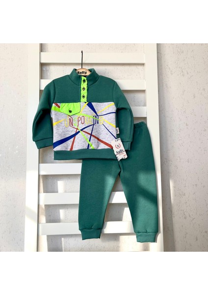 3 Iplik Kışlık, Içi Şardonlu, Baskılı, Düğme Detaylı Alt Üst Takım, Eşofman Takımı fiyatları