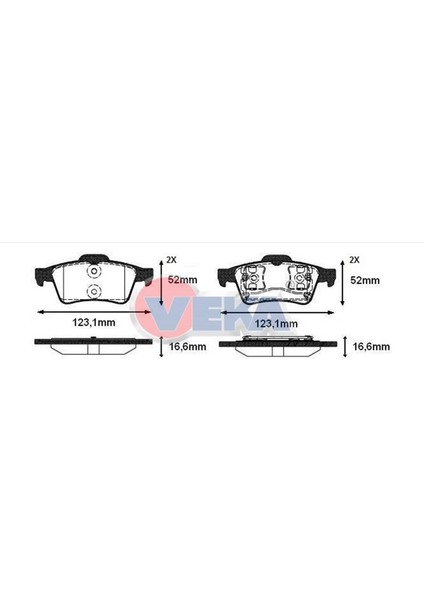 Fren Balata Arka Ford Transıt Connect 1.8 Tdcı 16.60MM 2002-2013 4387371 4387374