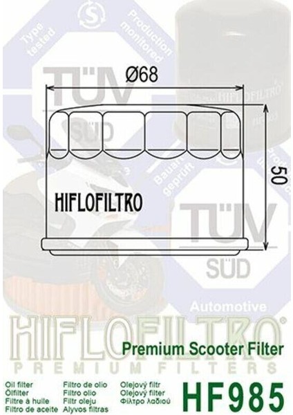 HF985 2010-2016 Kymco Xciting 500I R Uyumlu Yağ Filtresi fiyatları