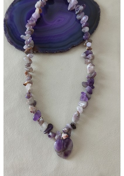 Ametist Kalp Kırıktaş Doğaltaş Kolye fiyatları