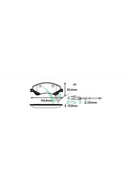 Fren Balata Fıslı On Ford Transıt (V347) 2.2 Tdcı (Onden Cekıs) 18.80MM 2006-2014 1433954 1534428 1554523 9C11 2K021 Ba 1721086