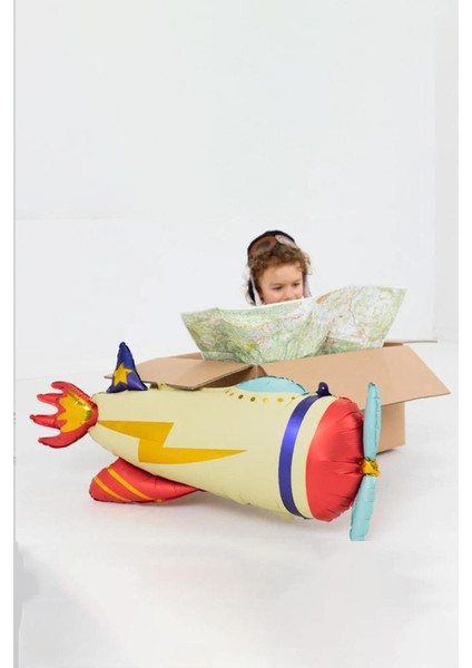 Retro Uçak Folyo Balon Doğum Günü Model Uçak Balon modelleri