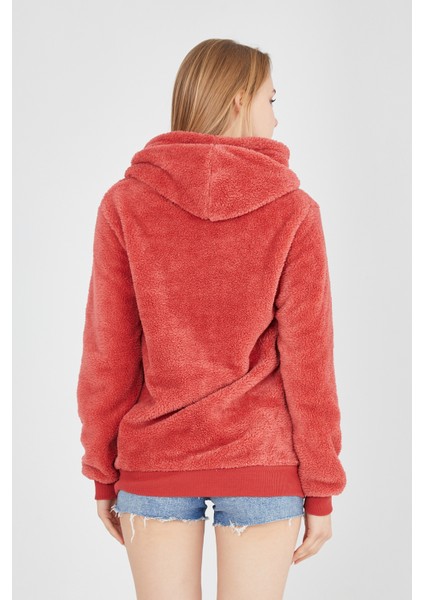 Grody.t Kapüşonlu Peluş Sweatshirt Hoody Nar Rengi modelleri