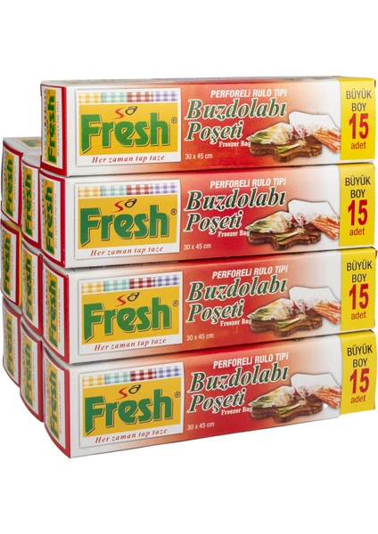 Sa Fresh Büyük Boy Buzdolabı Poşeti 15'li 10 Paket