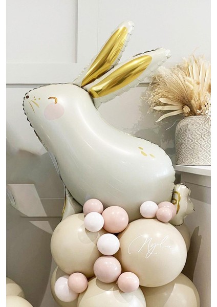 Tavşan Folyo Balon Gold Kulaklı Tavşan Şekilli Balon