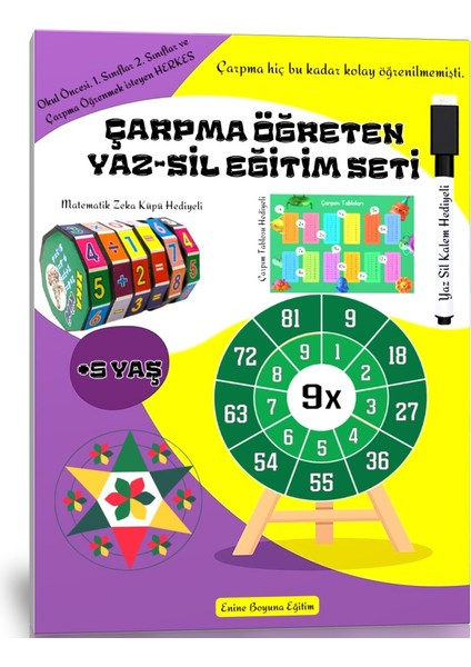 Enine Boyuna Eğitim Çarpma Öğreten Yaz Sil Eğitim Seti
