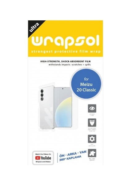 Meizu 20 Classic Ön, Arka ve Yan 360 Derece Tam Kaplama Poliüretan Film fiyatları