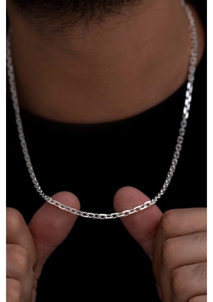 Erkek Gümüş 3.5mm Forse Model 925 Ayar Erkek Gümüş Zincir Kolye fiyatları