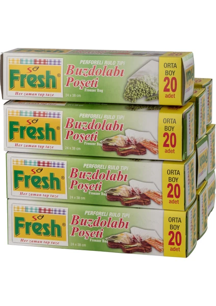 Sa Fresh Orta Boy Buzdolabı Poşeti 20'li 10 Paket