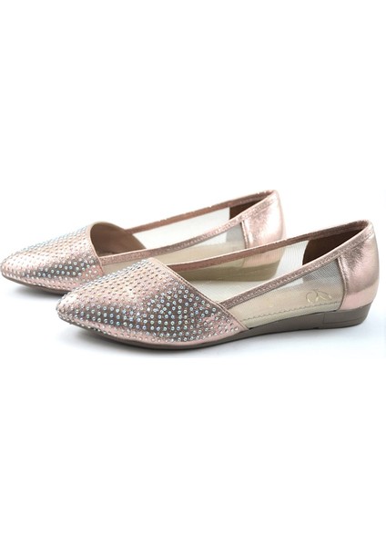 3102 Bronz & Gümüş Tüllü Taşlı Kadın Babet fiyatları