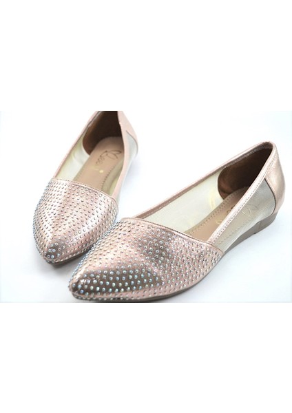 3102 Bronz & Gümüş Tüllü Taşlı Kadın Babet modelleri