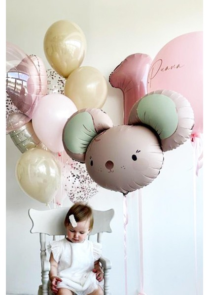 Sevimli Fare Kafası Folyo Balon modelleri