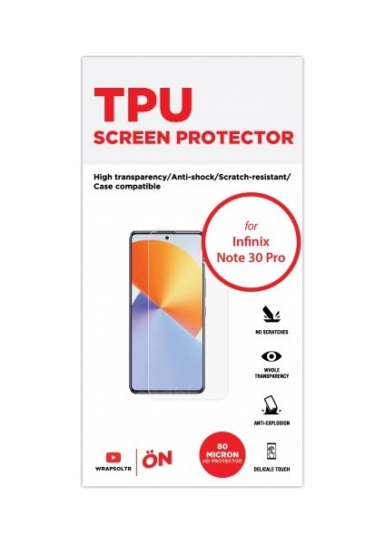 Infinix Note 30 Pro Ekran Koruyucu Tpu Film