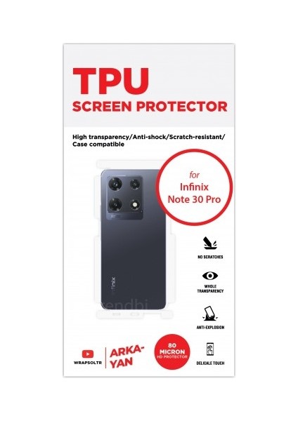 Infinix Note 30 Pro Arka ve Yan Koruyucu Tpu Film