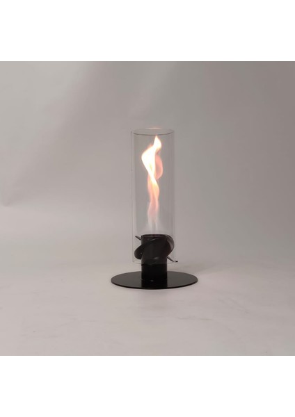 TRIZONE FIRE LOVE Metal Siyah Renk Masaüstü Bacasız Taşınabilir Bioethanol Şömine Sertifikalı Yakıt Hediyeli